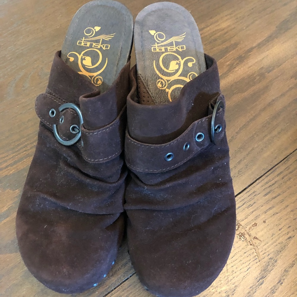 Dansko brown suede mules size 40.